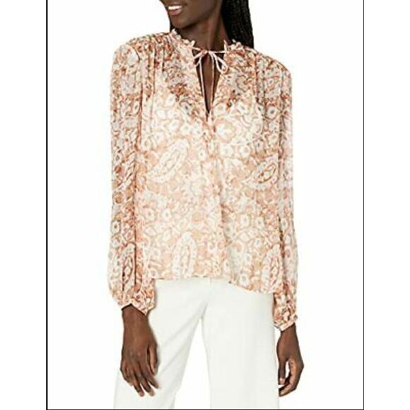 Joie | NWT Jindrah Silk Blouse in Brushed Clay // S - Picture 1 of 10